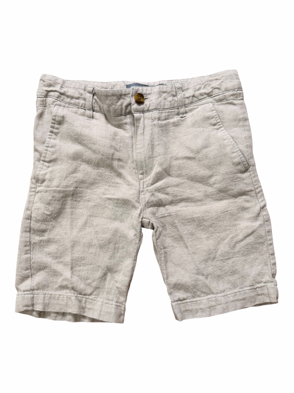Appaman Boys Linen Trouser Shorts - Oatmeal Beige - Size 8